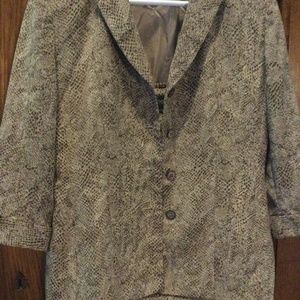 LE SUIT Womens snakeskin look 2 piece skirt suit 10P